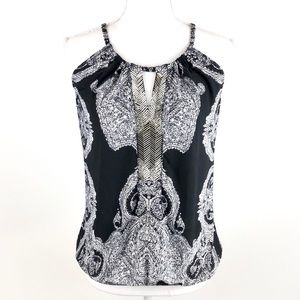 INC Black and White Halter top